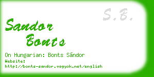sandor bonts business card